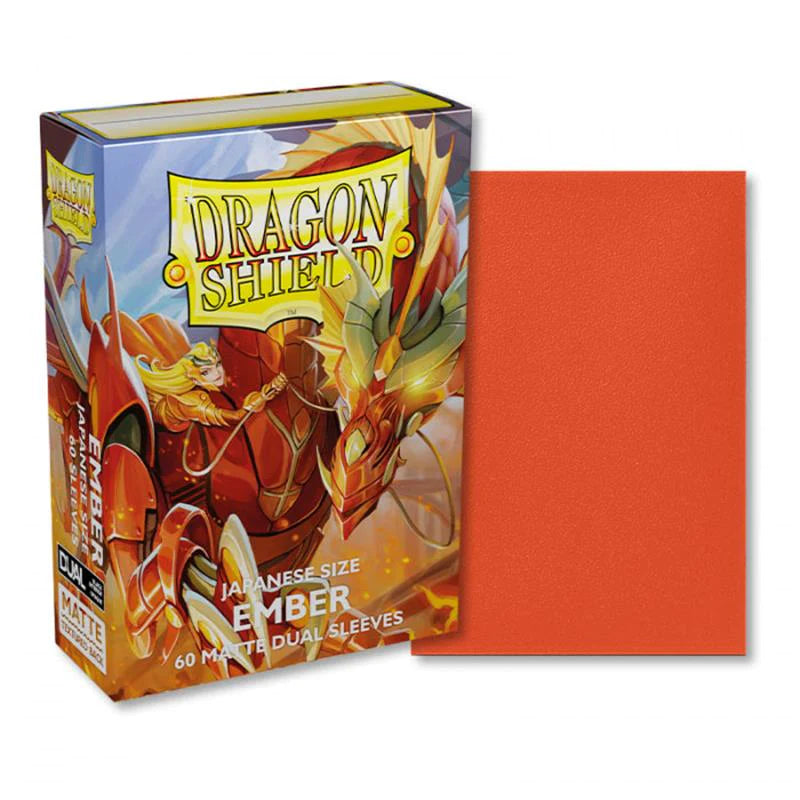 Dragon Shield – Bustine Japanese Size 60 Matte Dual Sleeves (Ember) image 0