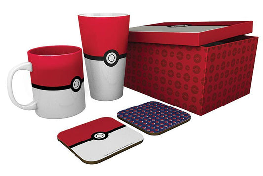 Pokémon Gift Set 4 in 1 Deluxe - Tazza, Bicchiere e 2 sottobicchieri Pokéball Pattern image 0