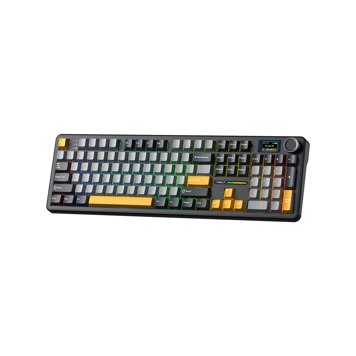 AULA F108 Pro – Tastiera gaming Gray Orange Deep Gray (ANSI US)