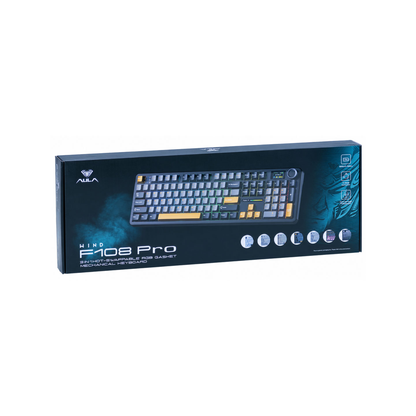 AULA F108 Pro – Tastiera gaming Gray Orange Deep Gray (ANSI US)