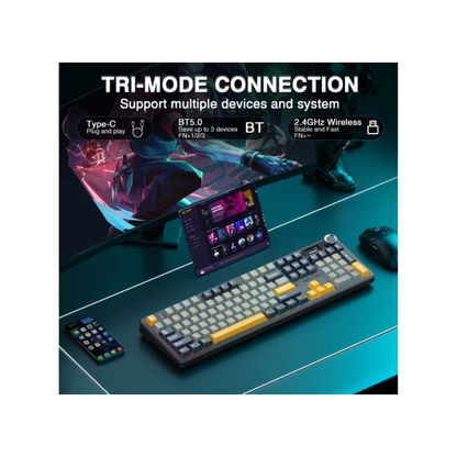 AULA F108 Pro – Tastiera gaming Gray Orange Deep Gray (ANSI US)