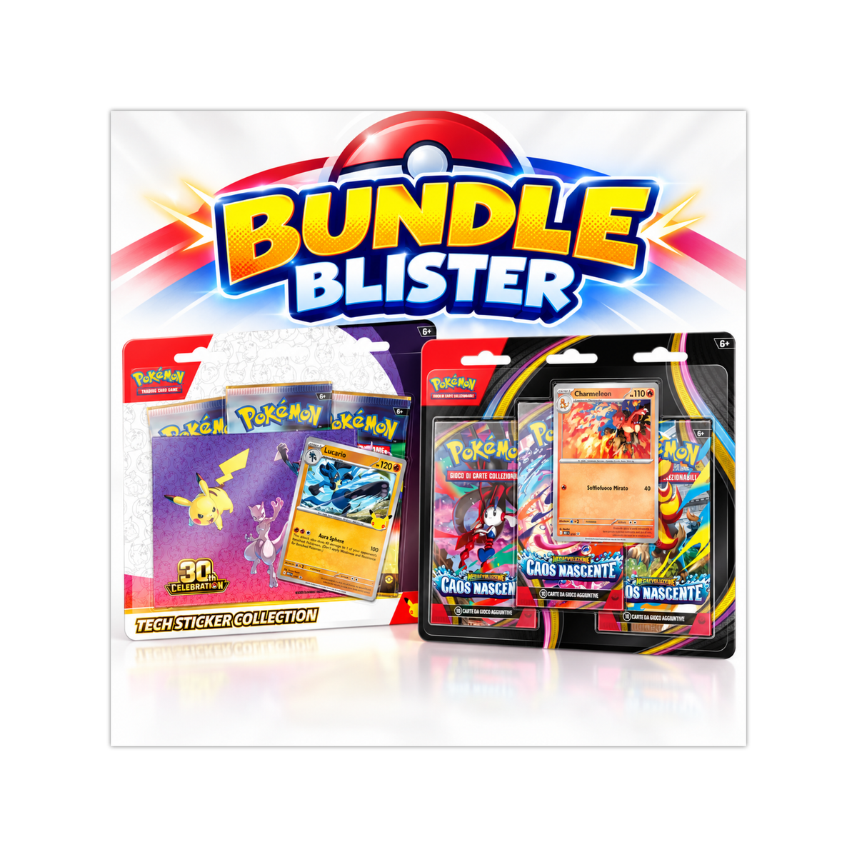 Bundle Blister - Blister da 3 Caos Nascente + Blister da 3 30° Anniversario (Lucario)