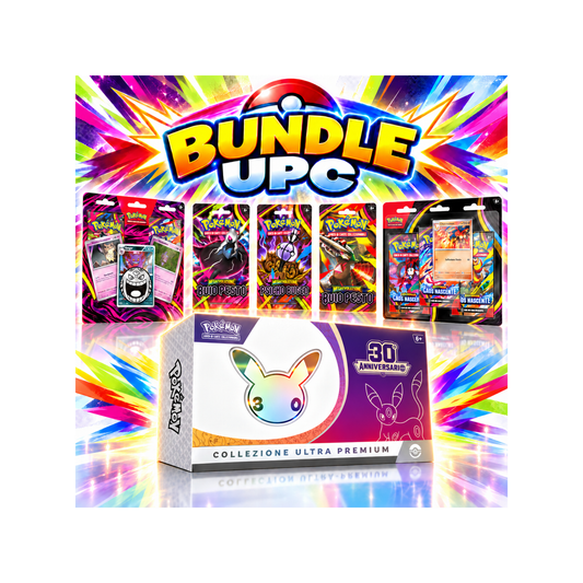 Bundle UPC - UPC Umbreon 30° anniversario + 3 paper booster buio + Blister gengar + Blister di caos