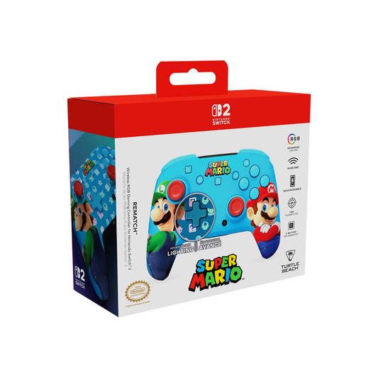 Nintendo Switch 2 - Controller Wireless Turtle Beach Super Mario (Mario & Luigi)