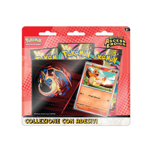 Pokemon - Ascesa Eroica - Collezione con adesivi - Charmander