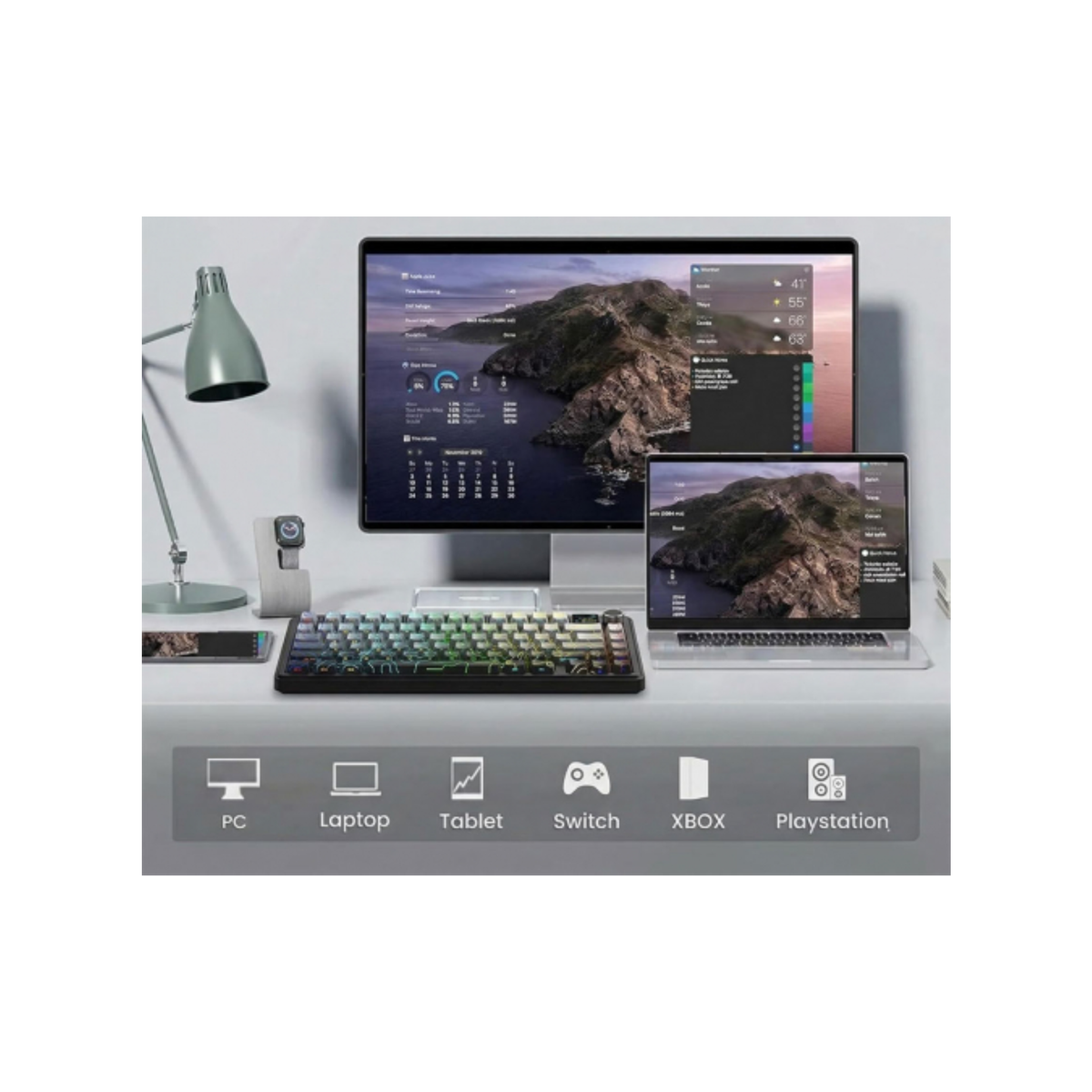 AULA - Tastiera Gaming - F75 MAX Gradient Grey Line (ANSI US)