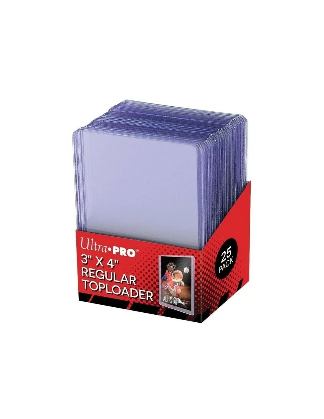Toploader Bordo Trasparente 3" x 4" Clear Regular (25 Pcs)