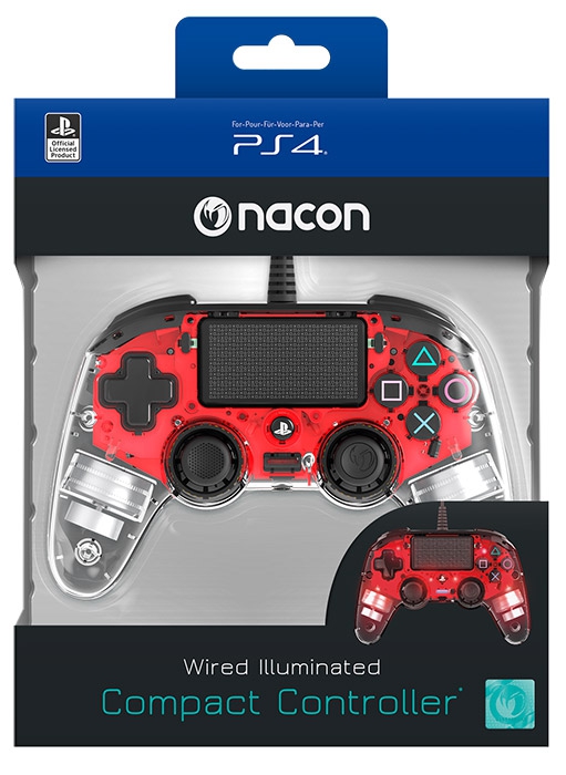 NACON Controller Wired Luminoso PS4 Rosso