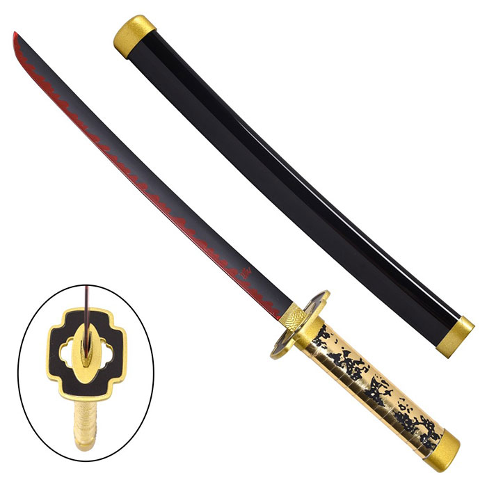 Mini Katana Tsugikuni Yoriichi – Demon Slayer (45 cm) (Con stand incluso da collezione)