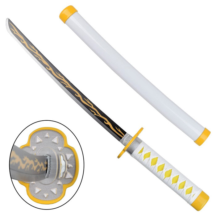 Mini Katana Zenitsu Agatsuma - Demon Slayer (45 cm) (Con stand incluso da collezione)