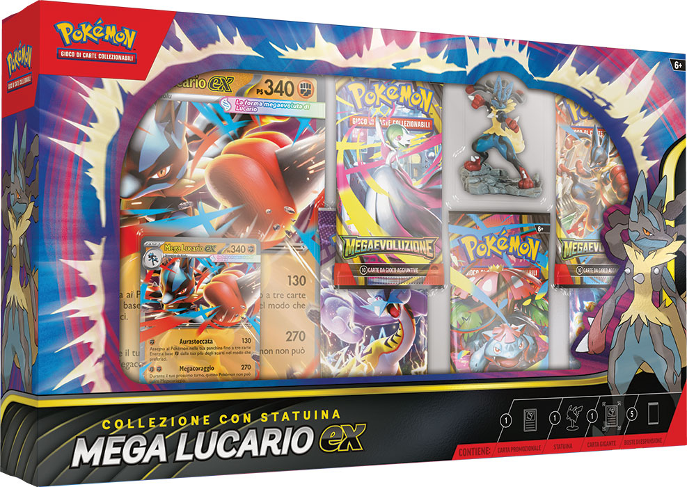 Pokemon - Collezione con statuina Mega Lucario Ex