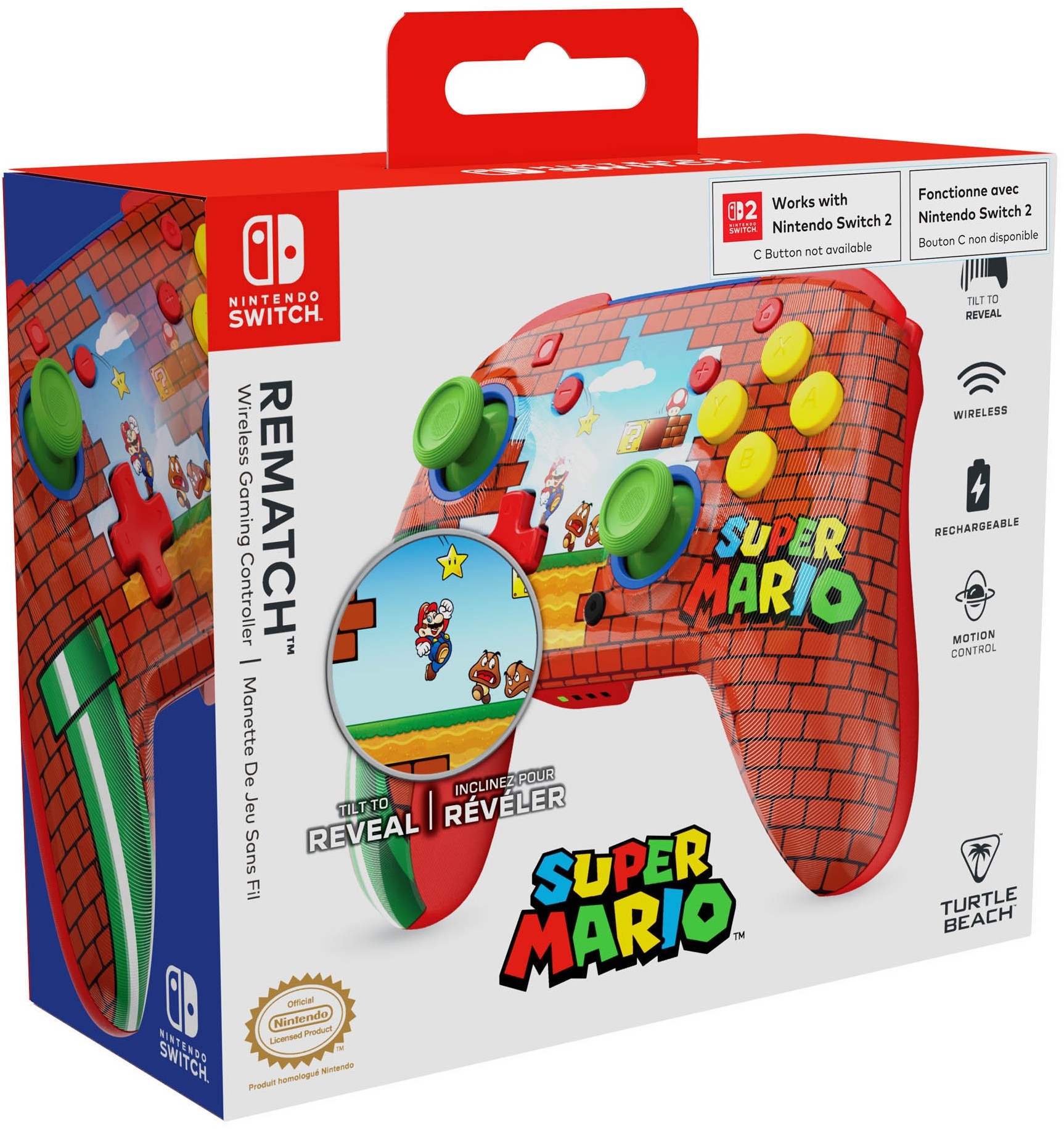 Turtle Beach Nintendo Switch GamePad Rematch Wireless Multicolore - Mario Bricks