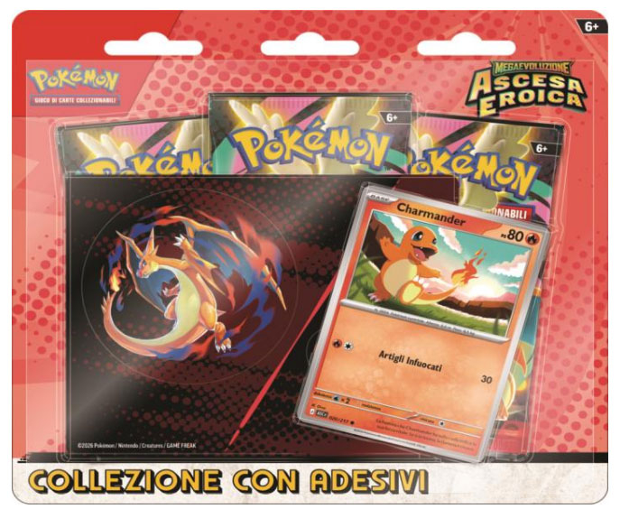 Pokemon - Ascesa Eroica - Collezione con adesivi - Charmander